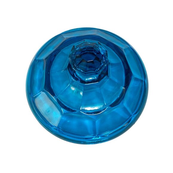 Stunning MCM Westmoreland Blue Glass Dish with Pedistal and Lid - Glass Collecti - Picture 4 of 7
